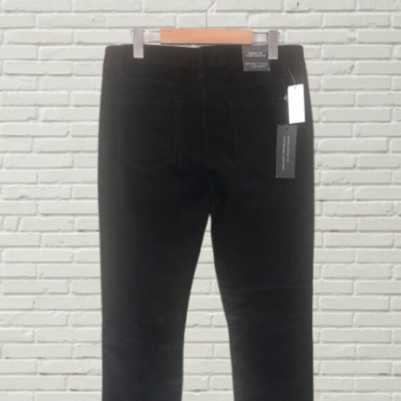 2016 Denim By Parasuco Mid-Rise Straight Corduroy Jeans in Black Size 16 - Picture 4 of 5